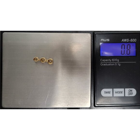 10k Yellow Gold Tiny Diamond Chip Journey Drop Pendant, 0.8 Grams - Picture 6 of 7